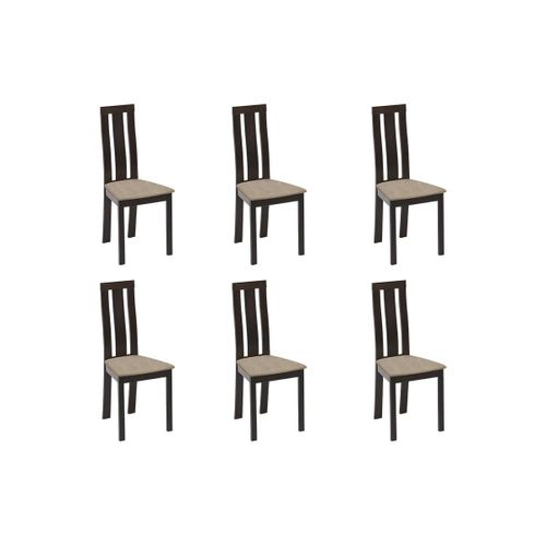 Lot De 6 Chaises Domingo - Hêtre Massif Wengé