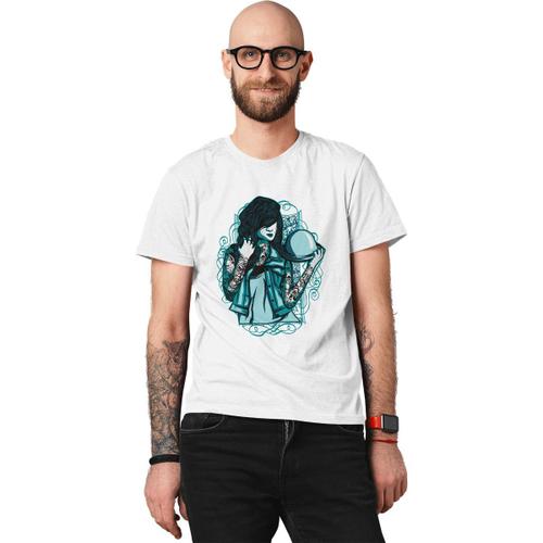 Teetown - T Shirt Homme - Femme Mystique - Rock Metal Goth Emo Beauté Gothique Sexy - 100% Coton Bio