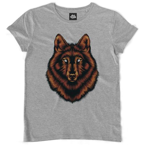 Teetown - T Shirt Femme - Loup Mystique - Halloween Animal Jungle Sauvage Forêt Horreur - 100% Coton Bio