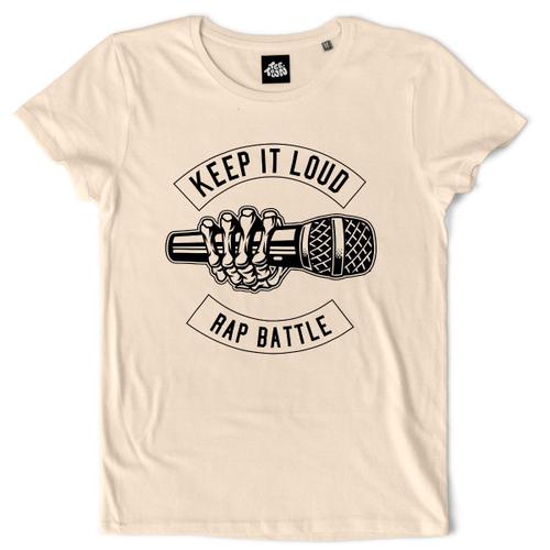 Teetown - T Shirt Femme - Battle De Rap - Clash Microphone Hardcore Mc Chanson Micro Chanteur Rappeur - 100% Coton Bio