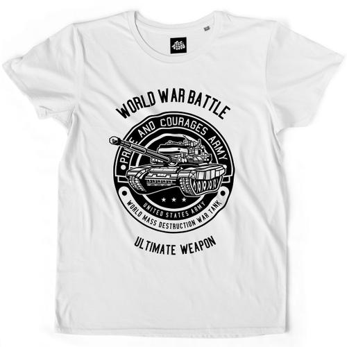 Teetown - T Shirt Homme - World War Tank - Marine Panther Army Police Tanker Vétérans Navy Militaire - 100% Coton Bio