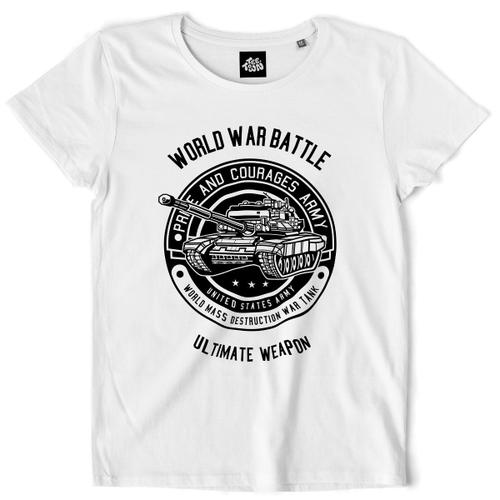 Teetown - T Shirt Femme - World War Tank - Marine Panther Army Police Tanker Vétérans Navy Militaire - 100% Coton Bio