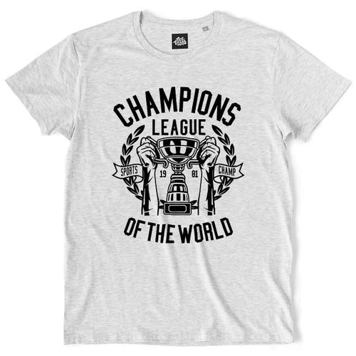 Teetown - T Shirt Homme - Champions League - Soccer Trophée Manchester Chelsea Arsenal Coupe Football Psg - 100% Coton Bio