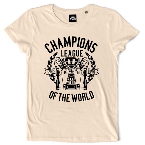 Teetown - T Shirt Femme - Champions League - Soccer Trophée Manchester Chelsea Arsenal Coupe Football Psg - 100% Coton Bio