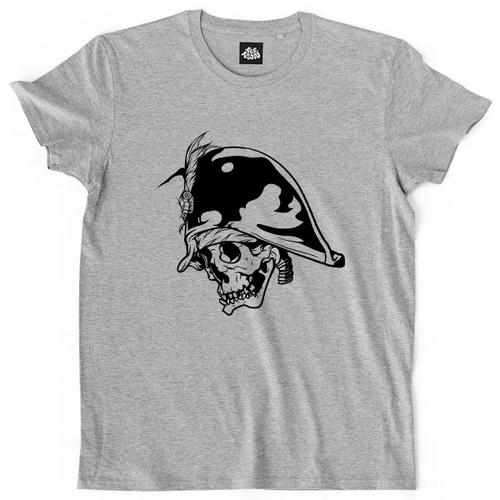 Teetown - T Shirt Homme - Pirate Mort - Skull Carte Squelette Caraïbes Ancre Barbe Noire - 100% Coton Bio