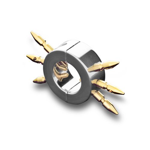 Anneau Cockring Métallique Ball With Spikes Argent - Shots Toys - Argent