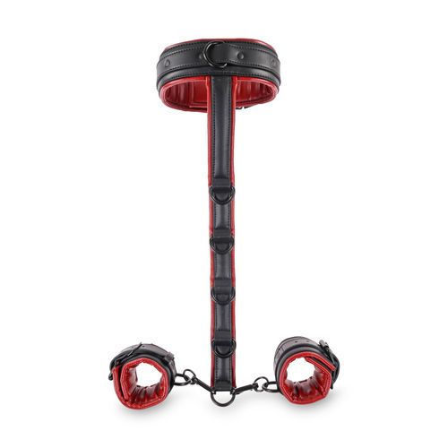 Collier Menottes Neck Et Wrist Restraint Saffron Rouge - Sportsheets - Rouge