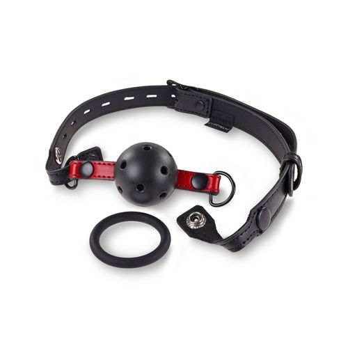 Bâillon-Boule Ou Anneau Interchangeable Gag Saffron Rouge - Sportsheets - Rouge