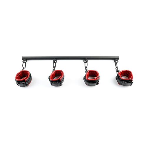 Barre D'ecartement Saffron Spreader Bar & Cuff Rouge - Sportsheets - Rouge