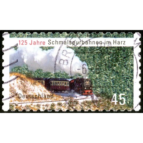 Timbre Oblitéré Deutschland, 125 Jahre Schmalspurbahnen Im Harz, 2012, 45