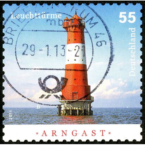 Timbre Oblitéré Deutschland, Arngast , Leuchttürme, 2011, 55