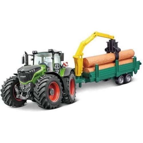 Fendt Tracteur Avec Remorque - À Friction 1/43 Burago-Burago
