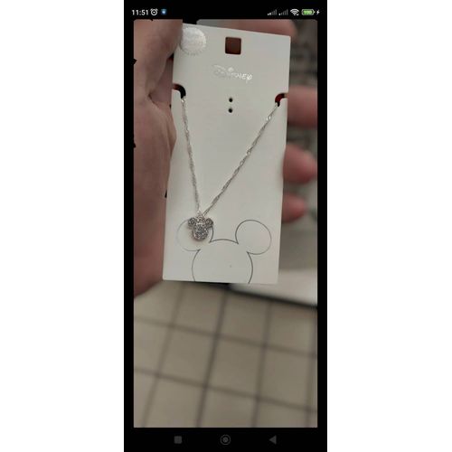 Collier Disney Tête De Mickey Argenté Pour Femme