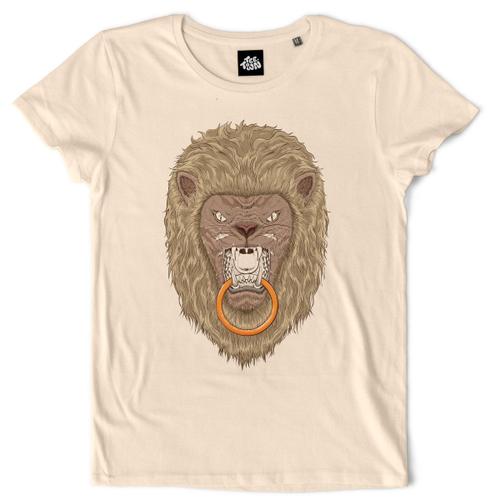 Teetown - T Shirt Femme - Lion Fantastique - Art Nature Jungle Sauvage Tigre Cirque - 100% Coton Bio