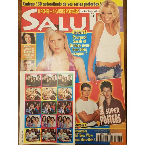 Salut N75 Mai2001 Magazine Revue Avec Britney Spears/Sarah Michelle Gellar/Dawson/Brian Krause/Sheri Appleby Et Majandra Delfino/Lil'bow Wow/Alizée/Laam/Chanté Moore/Le Mexicain Film Avec Brad Pitt/