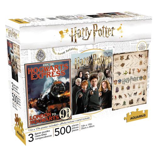3 Puzzles - Harry Potter - 500, 500 Et 500 Pièces