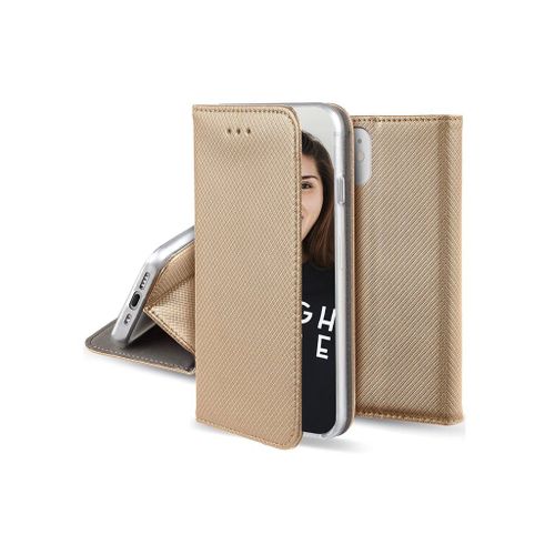Jaym - Colored Edition - Étui À Rabat Pour Téléphone Portable - Magnétique, Support - Faux Cuir Polyuréthane - Or - Pour Apple Iphone 15 Pro Max