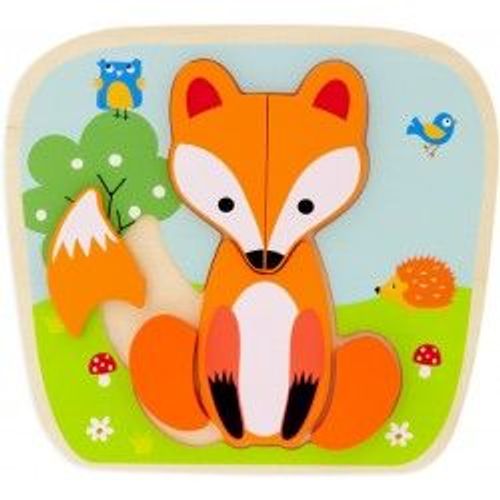 Puzzle Renard En Bois 7 Pièces À Encastrer