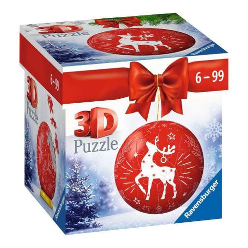 Puzzle 3d - Boule De Noël Rennes - 54 Pièces