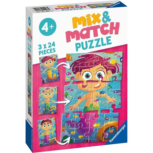 3 Puzzles - Sirènes Et Monstres Marins - 24, 24 Et 24 Pièces