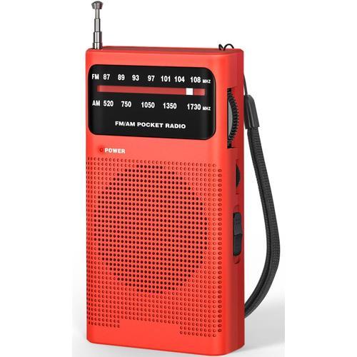 Radio Portable, AM(MW)/FM Radio a Pile, Transistor Radio de Poche avec Excellente Réception, Excellente Qualité Sonore, Mini Radio Portable(AA)