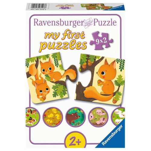 9 Puzzles - Les Animaux Et Leurs Bébés - 2 Pièces