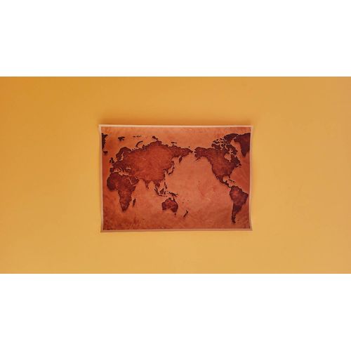 Décoration, carte du monde vintage sur papier kraft 