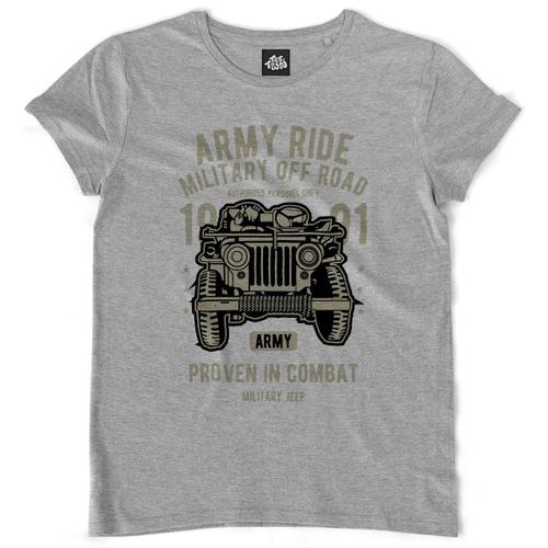 Teetown - T Shirt Femme - Us Army Jeep Vintage - Justice Veteran Police Combat Loi Oldschool Ww1 Navy Seals Ww2 Guerre Classic - 100% Coton Bio