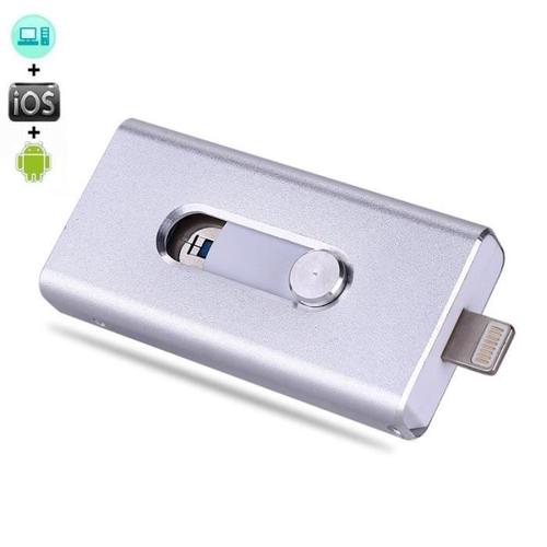 Clé USB - iPhone/iPad/iPod/PC/MAC/Android - 32 Go -Argent