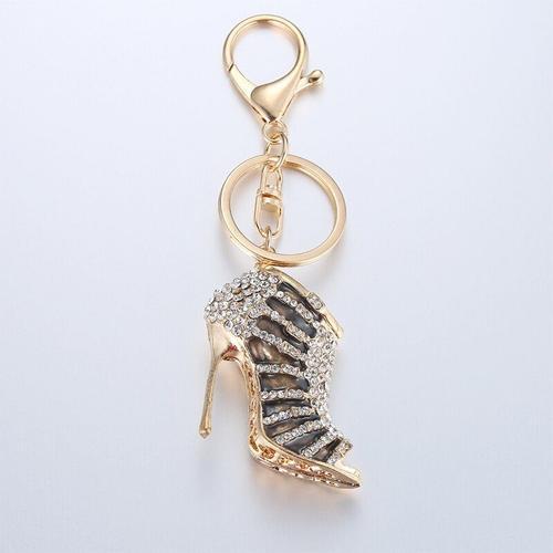 couleur E4 Porte-clés de luxe en cristal pour femmes, chaussures à