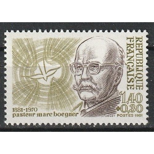 Série Personnages Célèbres Français, Timbre Neuf**, Pasteur Marc Boegner 1981 N° 2153
