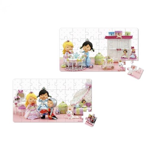 2 Puzzles - Rose Joue À La Princesse - 24 Et 36 Pièces