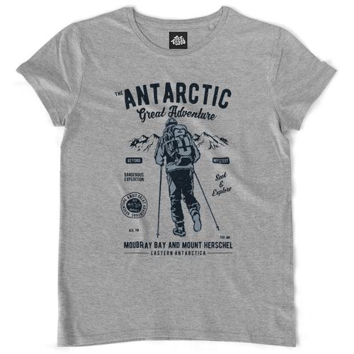 Teetown - T Shirt Femme - Antarctic Vintage Alpiniste - Glacier Escalade Mont Blanc Ascension Randonneurs Everest Neige Montagne Ski Sport Extreme Pic - 100% Coton Bio