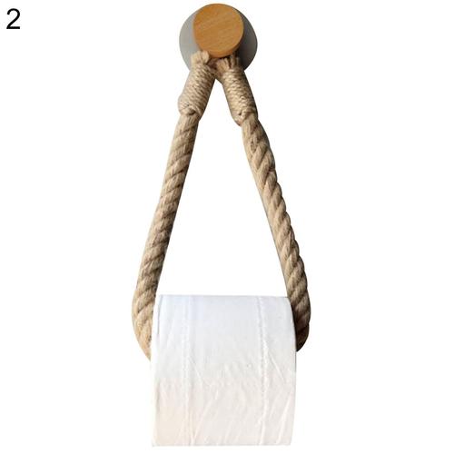 1pc Porte-serviettes En Papier Corde De Chanvre, Porte-rouleau De Papier  Toilette Poinçon Gratuit, Porte