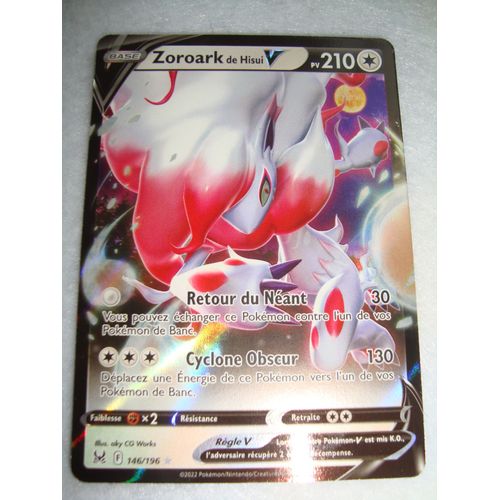 Carte Pokemon Zoroark De Hisui V 146/196 Origine Perdue Eb11 Fr