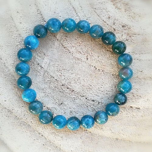 Bracelet Apatite Bleu ( Boule 8mn )