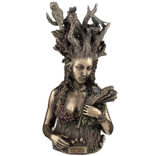 Statuette en polyrésine Déesse Gaïa de couleur bronze