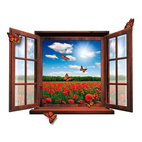 Sticker Mural Coquelicots Trompe lil