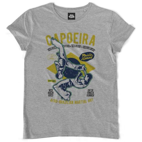 Teetown - T Shirt Femme - Capoeira Brésil - Art Sport Combat Brésilienne Martial Danse - 100% Coton Bio