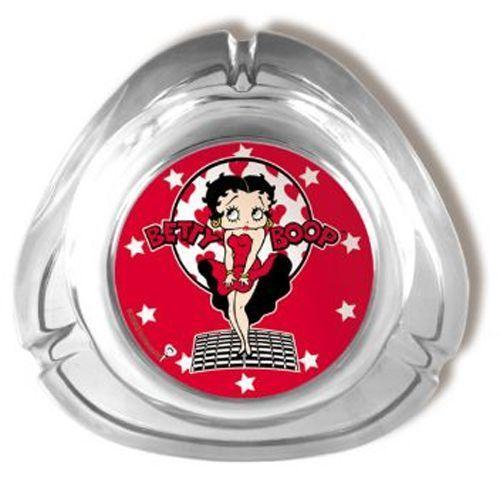 Cendrier en verre rouge Betty Boop