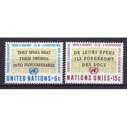 Nations Unies Onu New York 1967 Campagne Pour Le Desarmement Neuf**