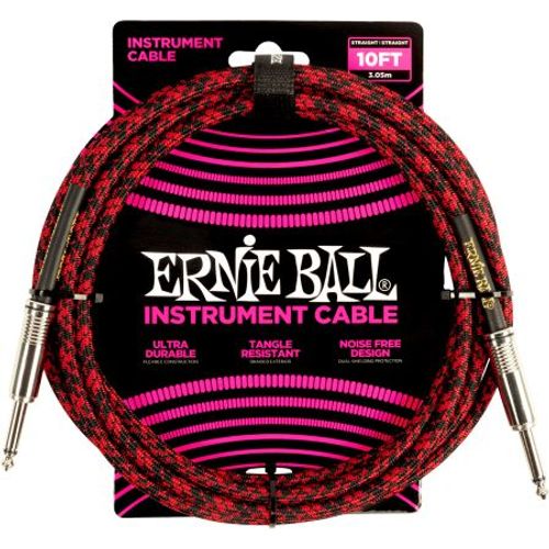 ERNIE BALL - 6394 - Câble Jack/jack - 3m rouge et noir