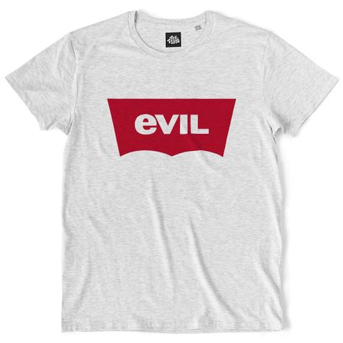 Teetown - T Shirt Homme - Evil Jeans - Satan Satanique Parodie Enfer Levis 501 Original - 100% Coton Bio