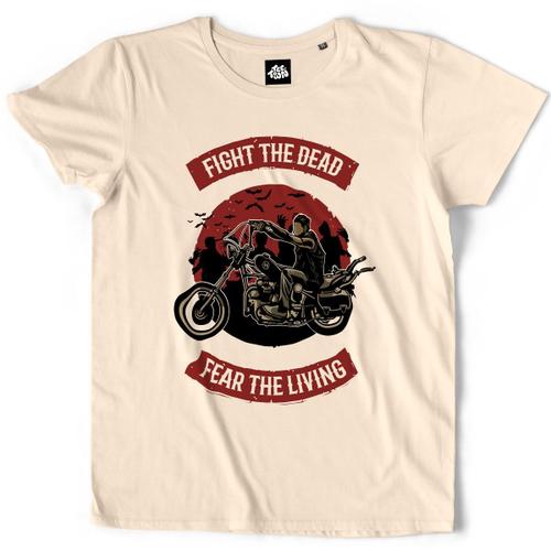 Teetown - T Shirt Homme - Chasseur De Zombie - Halloween Moto Squelette Mort Survie Gang Horreur Daryl Motocycle - 100% Coton Bio