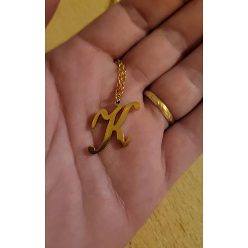 Pendentif Lettre K Avec Chaîne