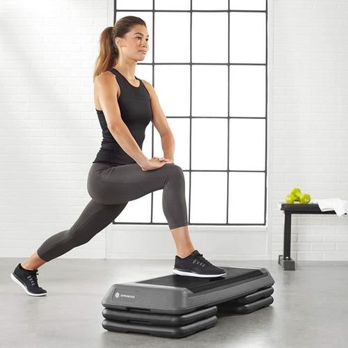 Stepper D'exercice Springos® - Réglable, Antidérapant - Noir