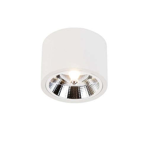 Qazqa Moderne Plafonnier Spot De Plafond Moderne Blanc - Expert Aluminium /Plastique Blanc Rond / Luminaire / Lumiere / Éclairage / Intérieur / Salon / Cuisine Gu10 Max. 1 X 50 Watt