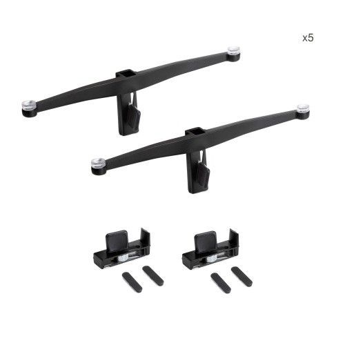 5 paires de supports pour système modulaire Zero - pour étagère en verre EMUCA