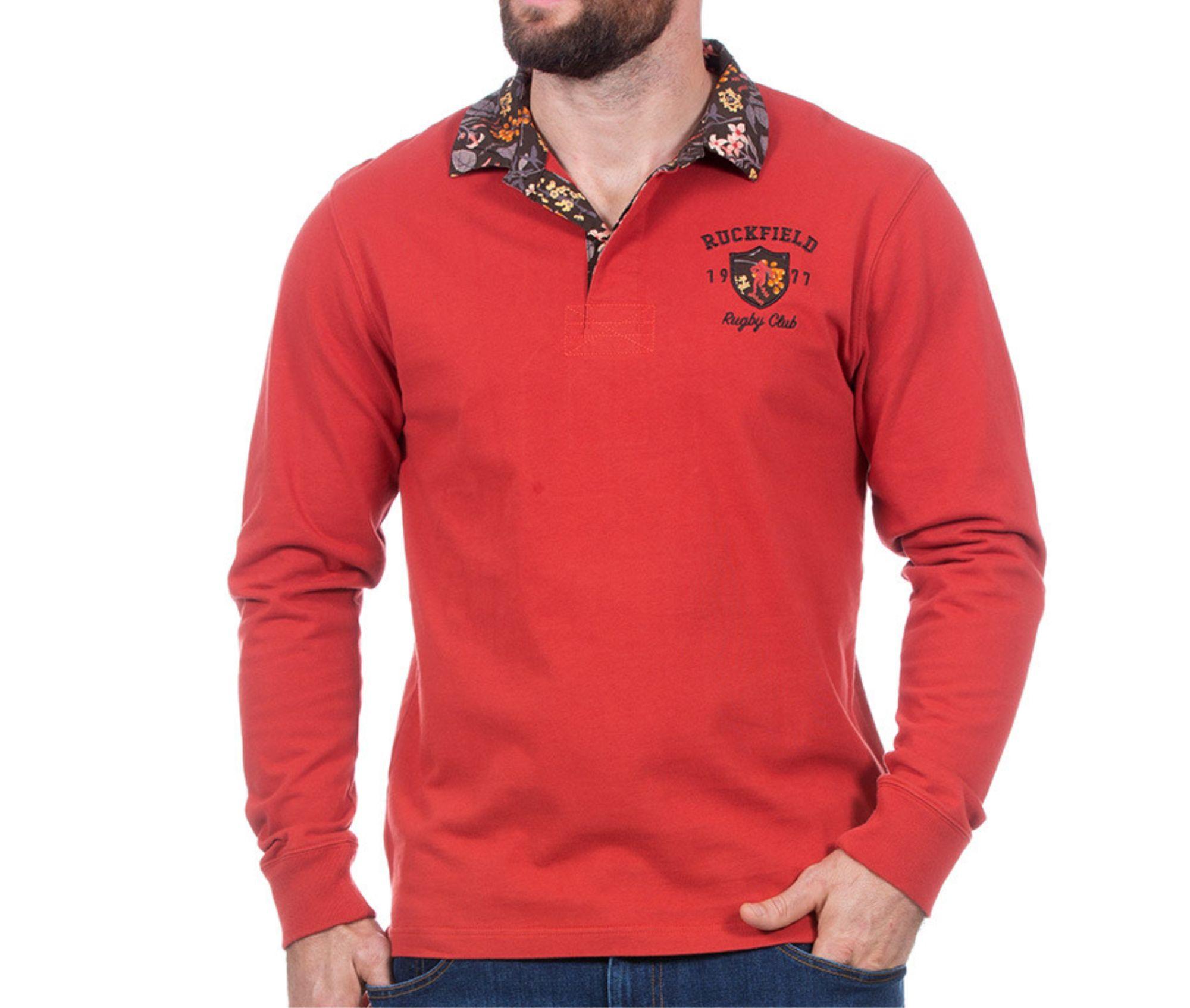 Polo Manches Longues Ruckfield Rugby Club Automne Rouge 4XL