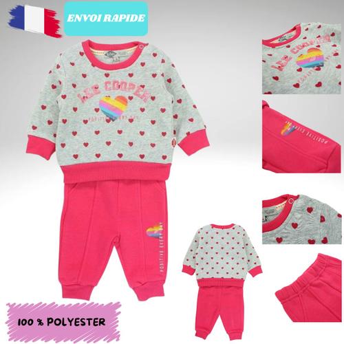 Ensemble Jogging Bébé Fille Lee Cooper-Du 3 Au 24 Mois-Rose-Fuchsia-100% Polyester